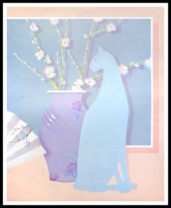 AK H5526 Flowers With Cat